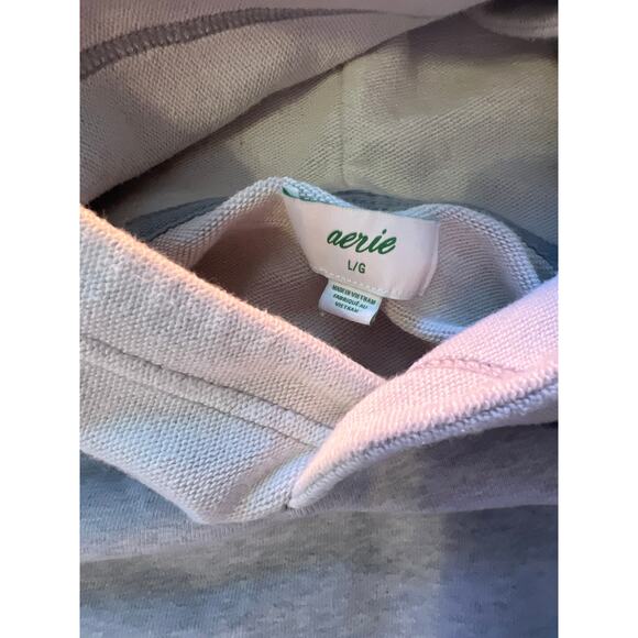 Aerie Mixed Material Cropped Hoodie - Picture 3 of 6